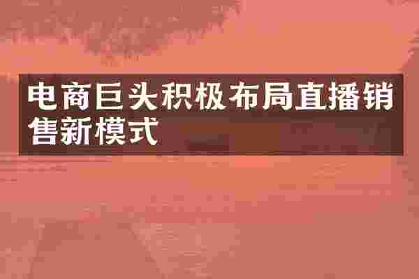 电商巨头积极布局直播销售新模式