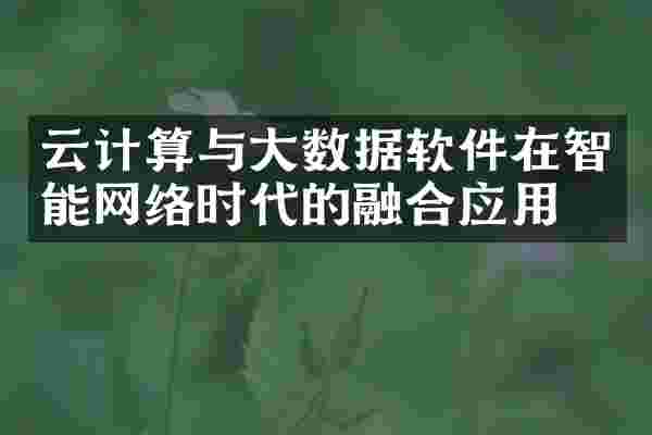 云计算与大数据软件在智能网络时代的融合应用