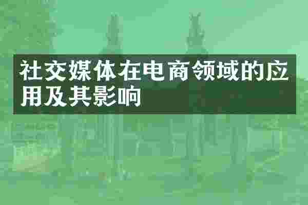 社交媒体在电商领域的应用及其影响