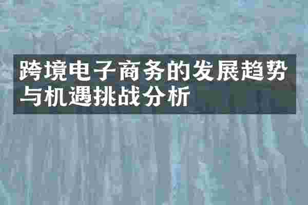 跨境电子商务的发展趋势与机遇挑战分析