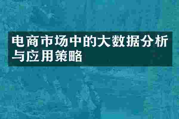 电商市场中的大数据分析与应用策略