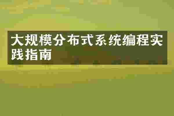 大规模分布式系统编程实践指南